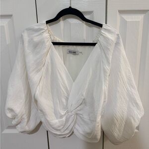 DO+BE White Puff Sleeve Blouse
